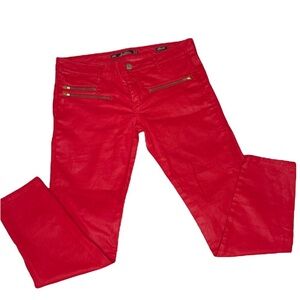 Leara Woman Denim Wear Collection Red Pants Size 8